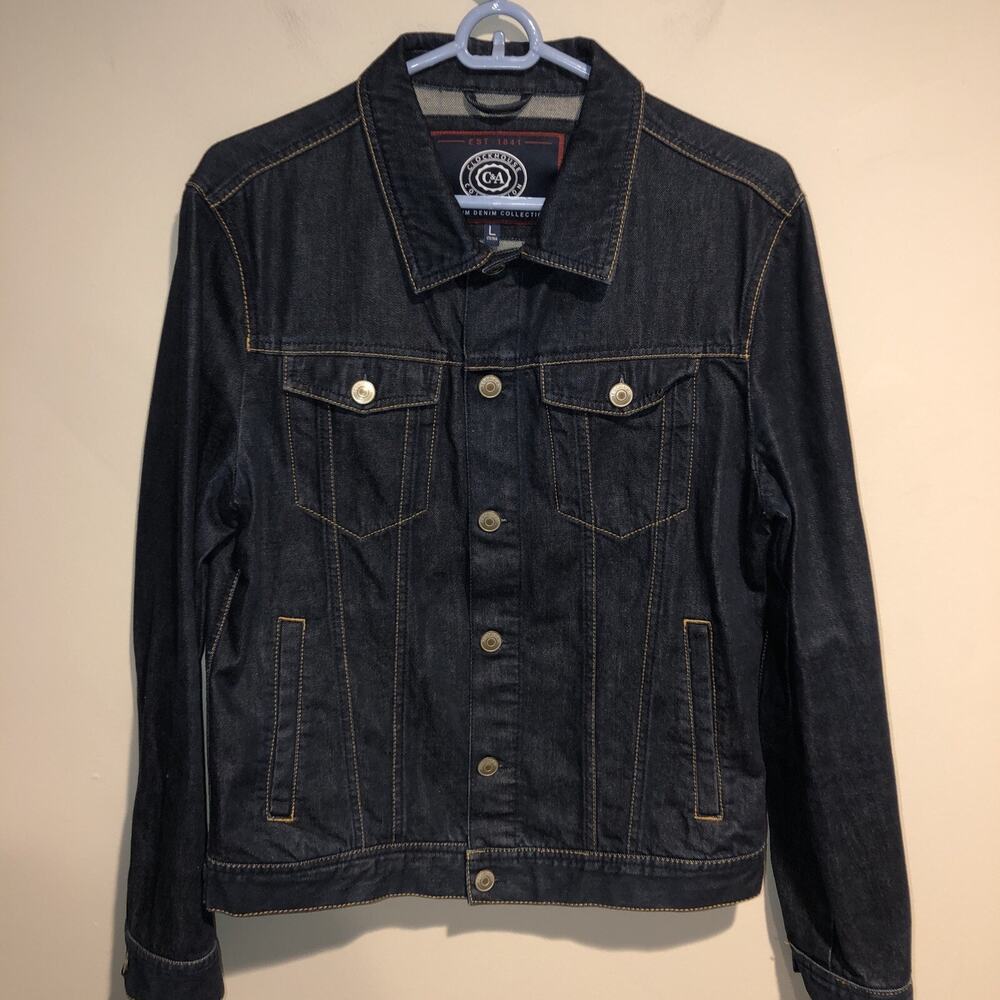 C&A Clockhouse Jean Premium Denim Jacket Size: Lg Worn Once!